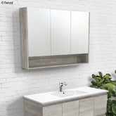 Fienza 750 Mirror Cabinet with Display Shelf, Industrial